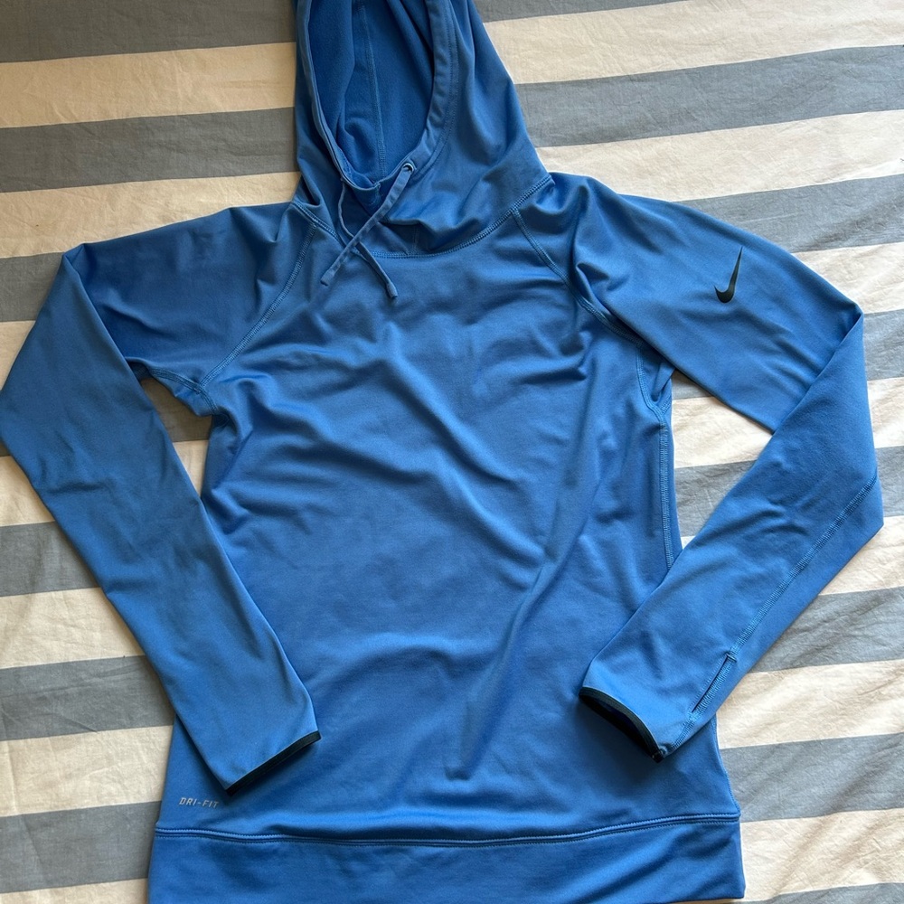 Blue Nike Pro Hoodie